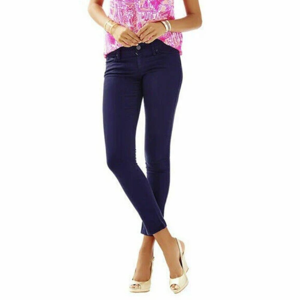 💙✨ Lilly Pulitzer Worth Skinny Pants Jeans – Midnight Navy – Size 0